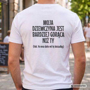 Prezent dla ukochanego - Koszulka męska z nadrukiem dla chłopaka Rozmiar XXL - Gorąca dziewczyna