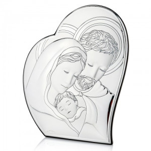 Obrazek Święta Rodzina (12x14,5cm) na chrzest z możliwością graweru