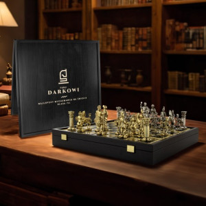 Szachy metalowe z grawerem dla nauczyciela - Strategia mądrości