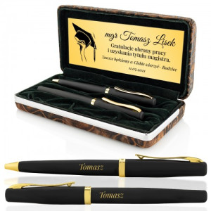 Zestaw pióro i długopis DUKE Czarny Mat GT z możliwością graweru