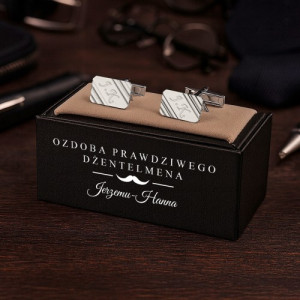 Spinki do mankietów srebrne 925 z grawerem dla niego - Dżentelmen