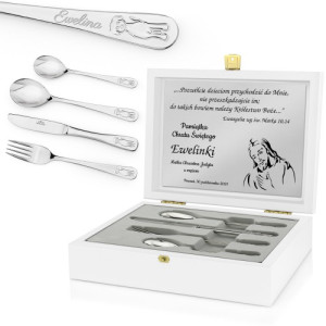 Sztućce dla dzieci Gerlach Bon Ton z grawerem na chrzest - Królestwo