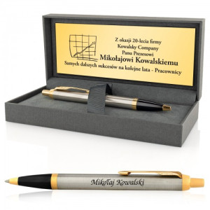Długopis Parker IM Brushed Metal GT w etui - Panu Prezesowi