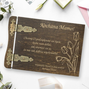 Album na zdjęcia drewniany z grawerem dla mamy - Wspaniała mama