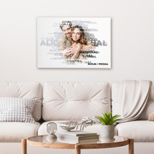 Foto-obraz na płótnie z Twoim zdjęciem (50 x 70 cm) - LETTERS