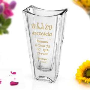Wazon dekoracyjny Bohemia OKINAWA z grawerem - Pięćdziesiątka