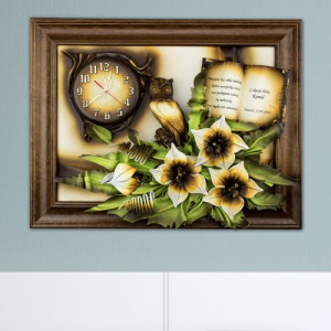 Zegar ścienny skórzany z dedykacją na ślub - Silni miłością