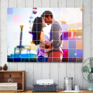 Foto Obraz na płótnie 50x70 cm z Twoim zdjęciem - COLOR GRID