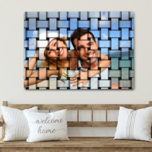 Foto Obraz na płótnie 50x70 cm z Twoim zdjęciem - BASKET WEAVE