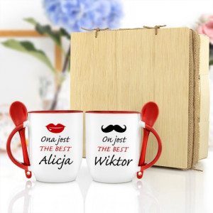 Kubki dla pary z nadrukiem w koszyku - Ona i on
