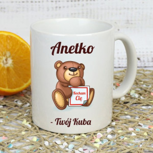 Kubek z nadrukiem na walentynki - Twój miś