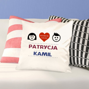 Poduszka walentynkowa z Twoim nadrukiem - tekst i imiona