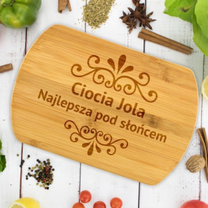 Deska bambusowa do krojenia z grawerem - Najlepsza ciocia
