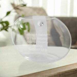 Wazon z kryształem i grawerem - Cudownych rodziców mam