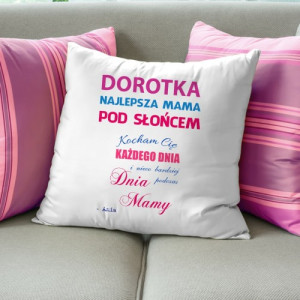 Poduszka NAJLEPSZA MAMA POD SŁOŃCEM - prezent na Dzień Mamy