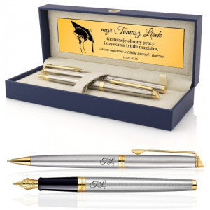 Zestaw Waterman: Długopis i pióro w etui z grawerem - Magister