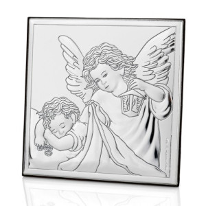 Obrazek Anioł Stróż (12 x 12 cm) prezent na komunię z opcją graweru życzeń