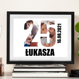 Obraz na płótnie w ramce (30x40) na 25-te urodziny - Ćwierćwiecze