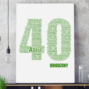 Obraz na płótnie 50x70 cm z Twoich słów - 40-te urodziny