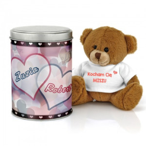 Personalizowany miś w puszce ze zdjęciem - Wspólna chwila