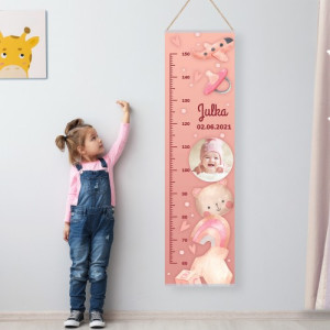 Miarka wzrostu dla dziecka ze zdjęciem i imieniem - Kształty i zwierzątka
