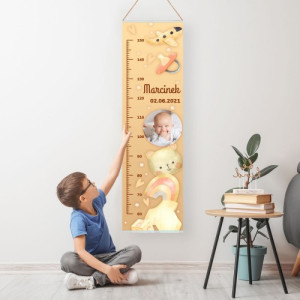 Miarka wzrostu z nadrukiem zdjęcia i imienia - Samolocik