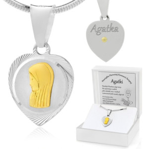 Srebrny medalik na łańcuszku pr. 925 z grawerem - Moc boża