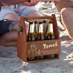 Skrzynka na piwo drewniana z grawerem dla faceta - Abyś zawsze mógł