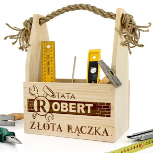 Drewniana skrzynka na narzędzia - Złota rączka