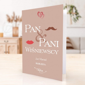 Kartka ślubna dla nowożeńców - Pan i Pani