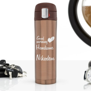 Kubek termiczny z grawerem dla faceta - Good morning Handsome