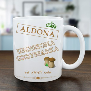 Kubek z nadrukiem dla grzybiarki - Urodzona grzybiarka