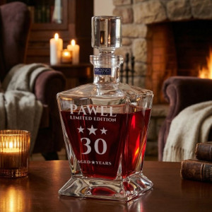 Karafka do whisky z grawerem na 30 urodziny - Gwiazda wieczoru