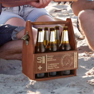 Skrzynka na piwo z grawerem na urodziny - Piwny bank