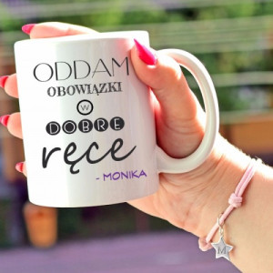 Zestaw: kubek + bransoletka z personalizacją - oddam obowiązki