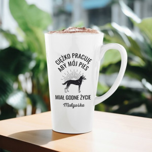 Kubek latte z nadrukiem dla psiarza - Z miłości do psa