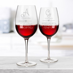 Zestaw kieliszków do wina z grawerem dla pary - Wznieśmy toast