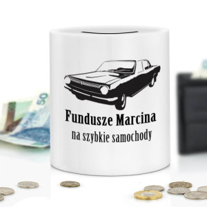 Skarbonka z nadrukiem dla niego - Szybkie samochody