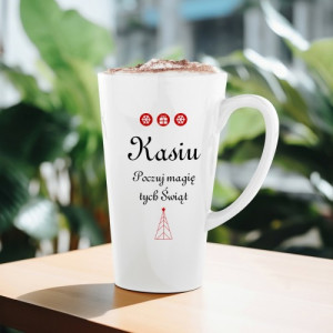 Kubek latte z nadrukiem imienia - Prezent Mikołajkowy