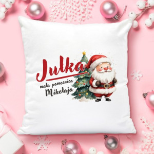 Poduszka świąteczna dla dziewczynki z imieniem - Mała pomocnica