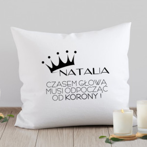 Poduszka z nadrukiem - Korona na głowie