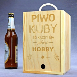 Drewniana skrzynka na piwo + imię