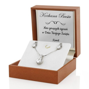 Srebrna biżuteria pr.925: wisiorek + kolczyki w etui - Kochana mamo