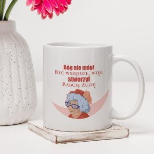 Kubek klasyczny z nadrukiem dla Babci - Bóg stworzył babcie