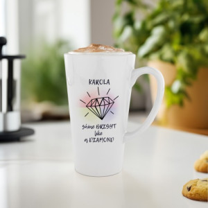 Kubek latte z nadrukiem imienia dla niej - DIAMOND