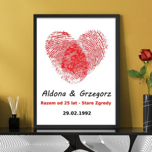 Obraz na płótnie w ramce (30x40) z Waszymi imionami i datą - Together