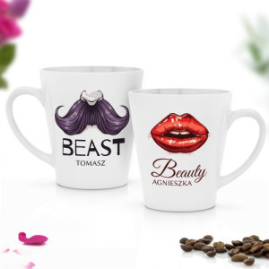 Zestaw kubków dla pary - Piękna i bestia