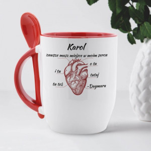 Kubek z imieniem + łyżeczka - Bujam się w Tobie