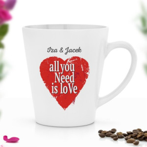 Kubek latte mini z nadrukiem - All You Need Is Love