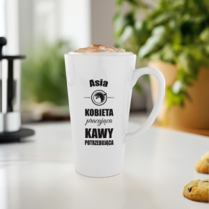 Kubek latte z nadrukiem dla niej - Kobieta pracująca